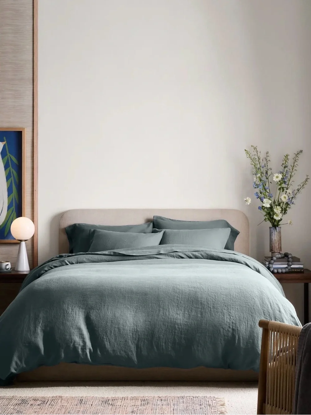 NWOT European Linen Duvet Set - Ocean Color King/CalKing - 214 Retail - Picture 2 of 6